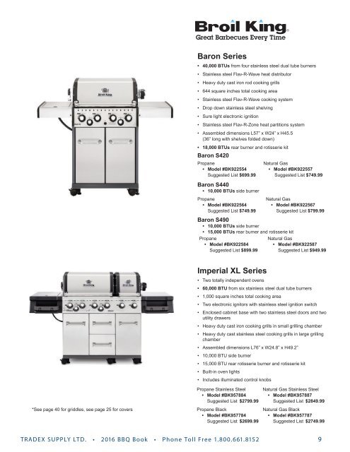 2016 Tradex Supply BBQ Book Wholesale Catalogue