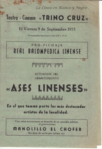 1955-09-09  Ases Linenses - pro fichaje de la Balona