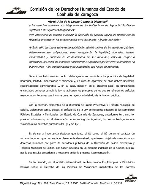 Comisión de los Derechos Humanos del Estado de Coahuila de Zaragoza