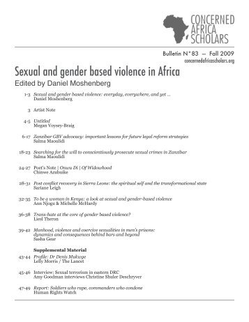 Sexual and gender based violence in Africa - Association of ...