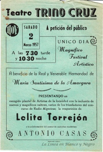 1957-03-02 Lolita Torrejon - Festival Benefico para la Amargura