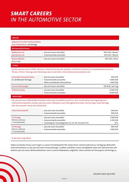 Factsheet - job and career at Automechanika