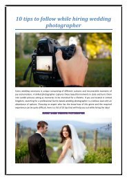 10 tips to follow while hiring wedding photographer