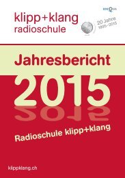 Jahresbericht 2015 Radioschule klipp+klang