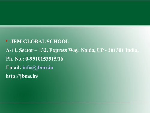 International schools in noida, Recent Activities of JBM