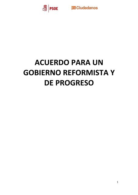 ACUERDO PARA UN GOBIERNO REFORMISTA Y DE PROGRESO