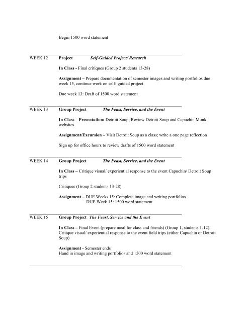 Syllabus Exploring Models of Social Practice Detroit to Lima
