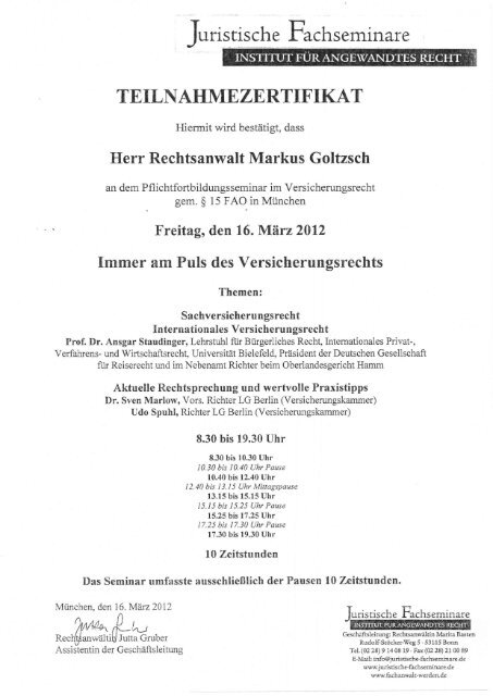 2012 - Versicherungsrecht Hamburg