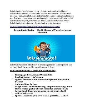 LetsAnimate Detail Review and LetsAnimate $22,700 Bonus