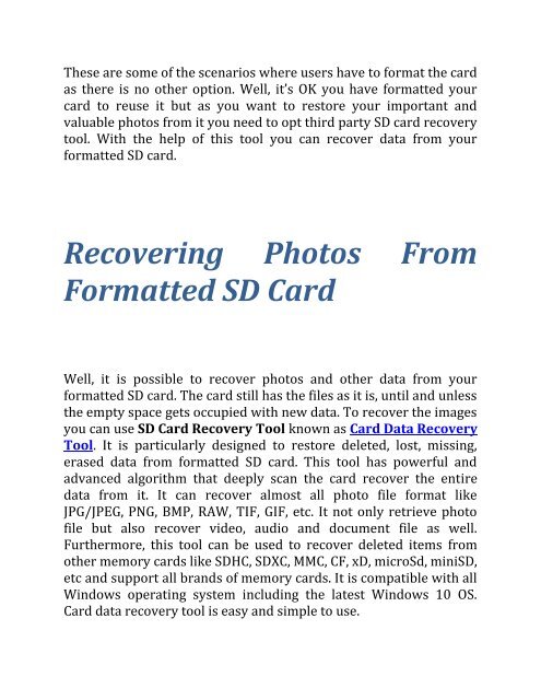 How to Recover Photos From Formatted SD Card?
