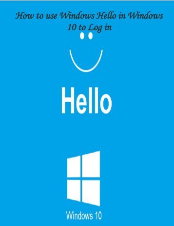 How to use Windows Hello in Windows 10 to Log in