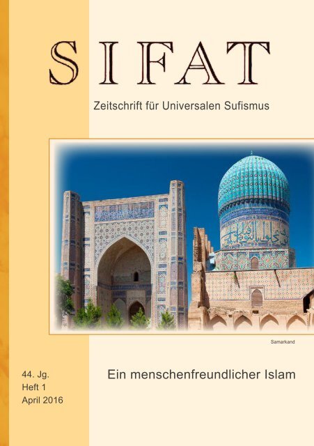 Ein menschenfreundlicher Islam - SIFAT Heft 1/2016 - Leseprobe