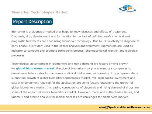 Biomarker Technologies Market