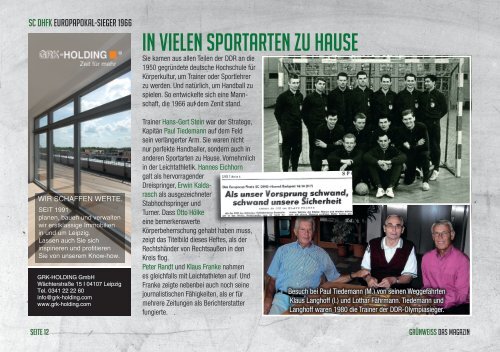 GRÜNWEISS – das Magazin der DHfK-Handballer