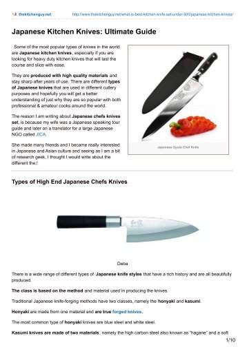 Japanese Kitchen Knives Ultimate Guide