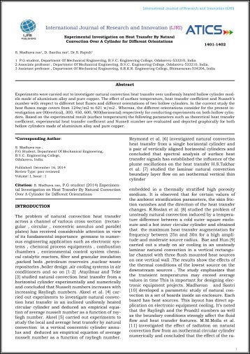 Experimental Investigation on Heat Transfer By Natural Convection Over A Cylinder for Different Orientations