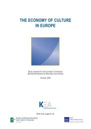 The economy of culture in Europe - KEA