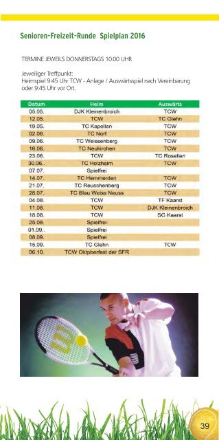 Clubheft des TCW - Ausgabe für 2016