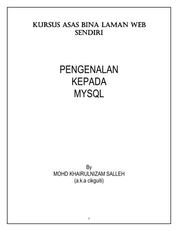 Pengenalan Kepada MYSQL