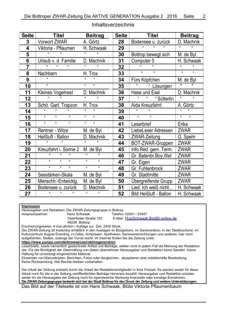 ZWAR-Zeitung Ausgabe 2  2016 