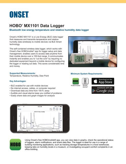 Onset HOBO MX1101 Datenlogger Datenblatt