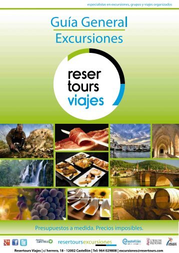 Catálogo general de excursiones propias desde Castellón y Provincia Especial Grupos