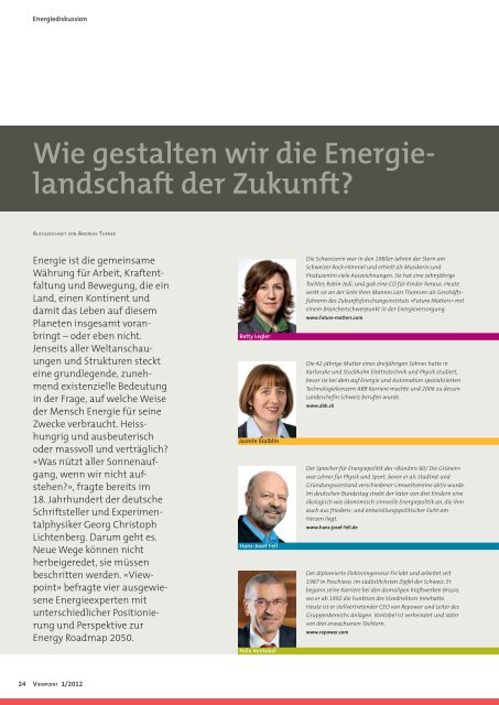 viewpoint - das Unternehmensmagazin der Repower Gruppe