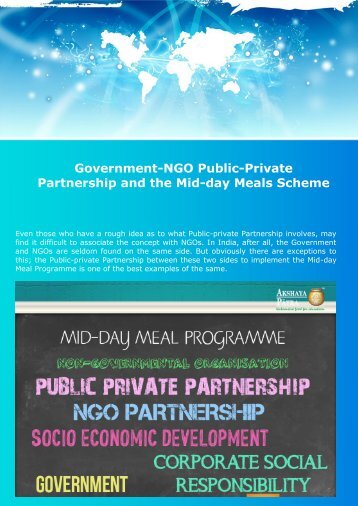 Government-NGO Public-Private Partnership and the Mid-day Meals Scheme