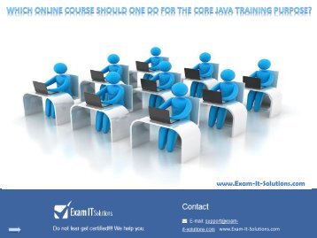 Which Online Course should one do for the Core Java Training Purpose?