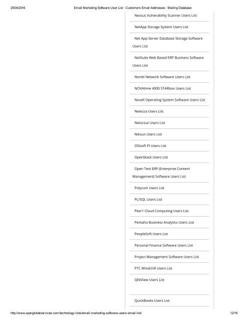 Buy Customized List of Email Marketing Software using Companies from Span Global Services