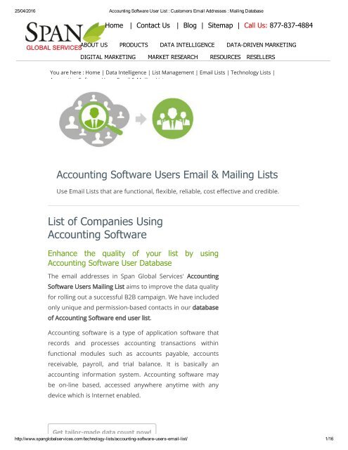 Get Accounting Software Customer Lists from Span Global Services