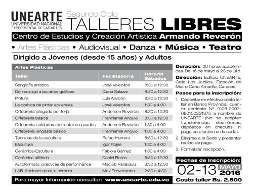 TALLERES LIBRES