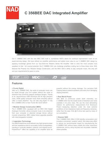C 356BEE DAC Stereo Integrated Amplifier - Polaris Audio