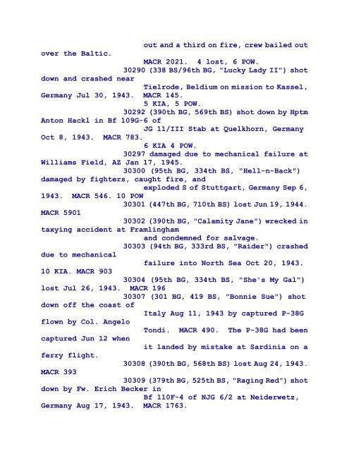 B-17 Serial Numbers - JeanneRickey.com