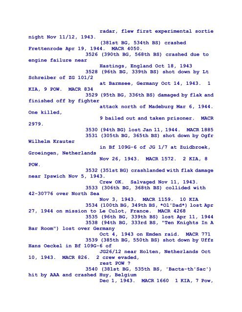 B-17 Serial Numbers - JeanneRickey.com