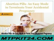 Abortion Pills- An Easy Mode to Terminate Your Accidental Pregnancy