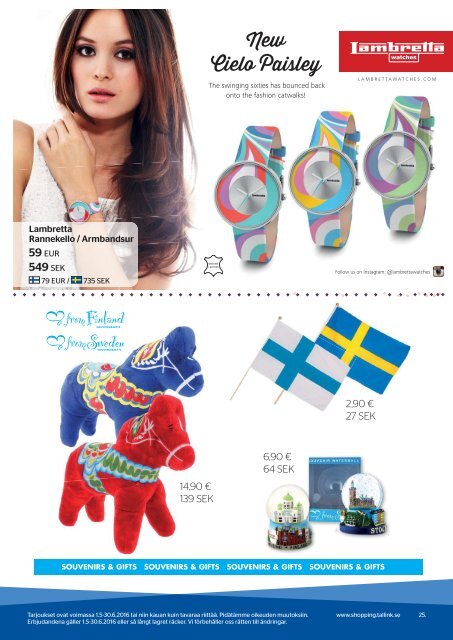 Turku-Stockholm I May 1 - June 30, 2016 Tallink Silja Shopping catalogue I Onboard & Club One offers / all