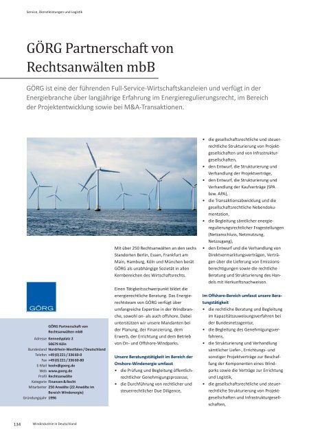 BWE Branchenreport - Windindustrie in Deutschland 2016