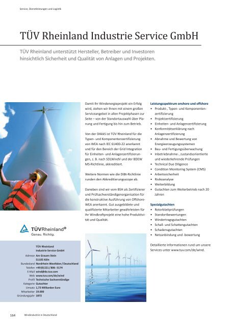 BWE Branchenreport - Windindustrie in Deutschland 2016