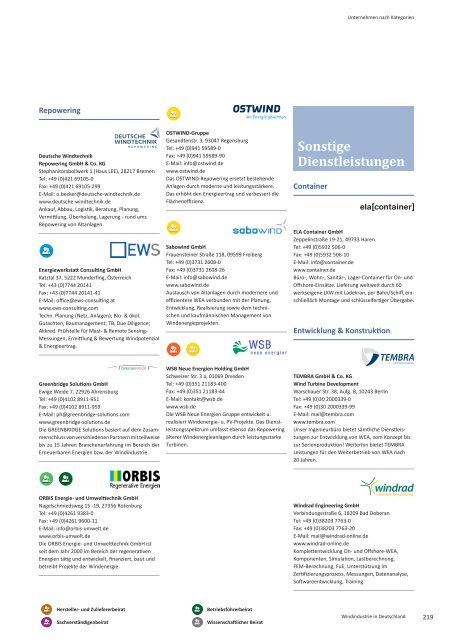 BWE Branchenreport - Windindustrie in Deutschland 2016