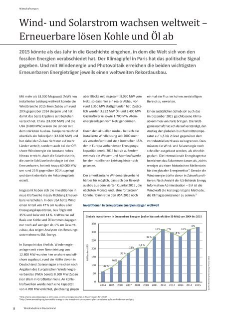 BWE Branchenreport - Windindustrie in Deutschland 2016