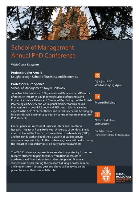 SoM Annual PhD Conference 29 April 2016