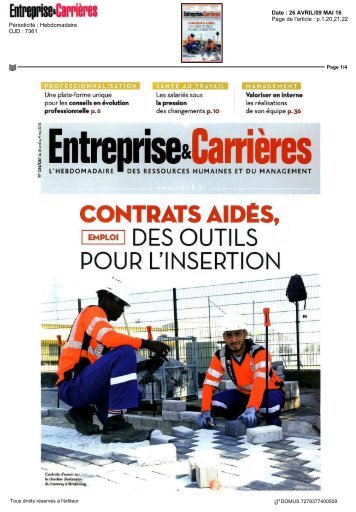 ENTREPRISE  CARRIERES-26 AVRIL_09 MAI 16