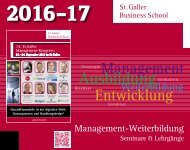 SGBS "Management-Weiterbildung Seminare & Lehrgänge 2016-17"