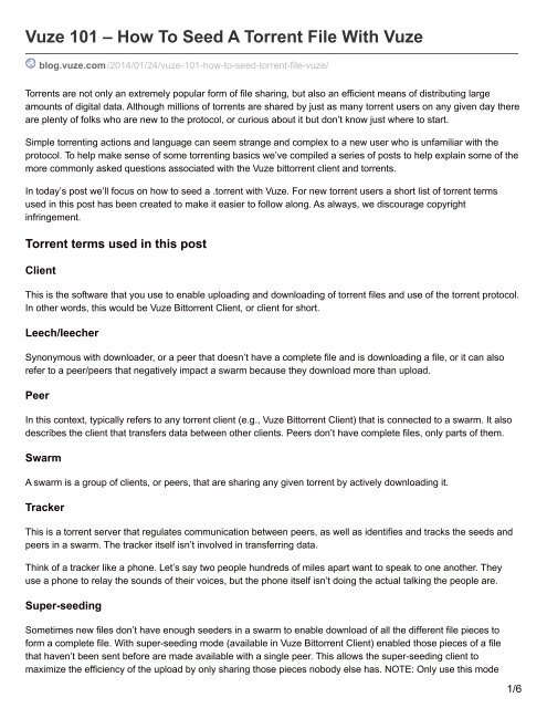 improve seeds vuze bittorrent improve seeds vuze bittorrent