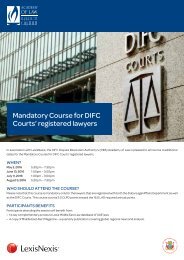 Mandatory Course for DIFC Courts’ registered lawyers