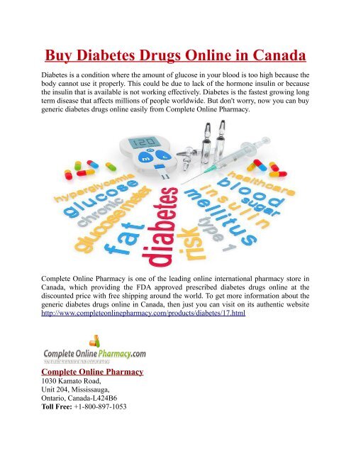 Buy Diabetes Drugs Online in Canada