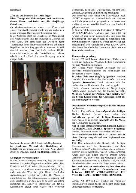 GOTTESDIENSTORDNUNG Mai 2012 - Katholische Kirche Steiermark