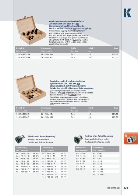 KEMMLER Pricelist 2016