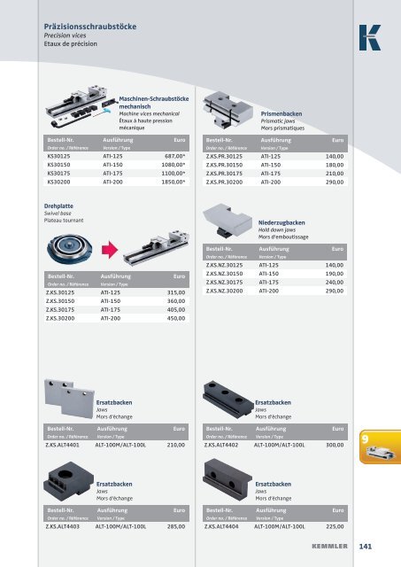 KEMMLER Pricelist 2016